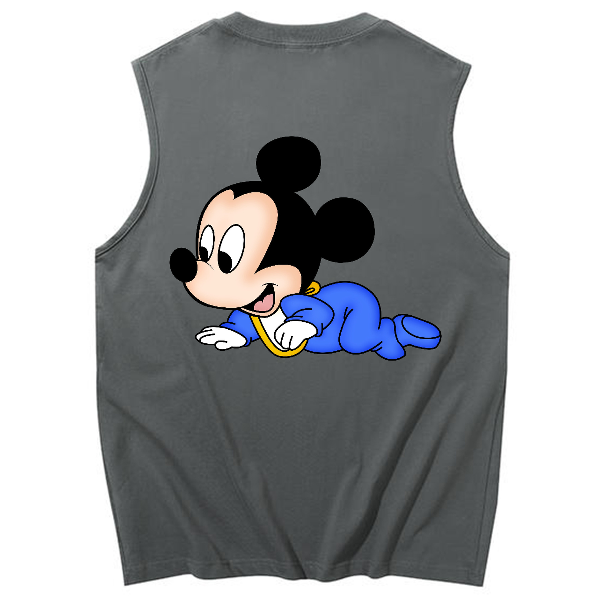 ミッキーマウス Mickey Mouse コットン100％タンクトップ（背面プリント）